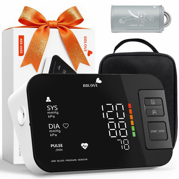 BBLOVE Blood Pressure Monitors for Home Use, 2 User Upper Arm Blood Pressure Memory Monitor for 180 Sets, Blood Pressure Cuff Adjustable 9-17", Rechargeable Blood Pressure Machine with Storage Bag